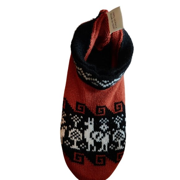 ALPACA Hand Knit Warm Bootie Slipper Socks Cushion Insole Adult Size 5-11 NWT - Picture 3 of 6